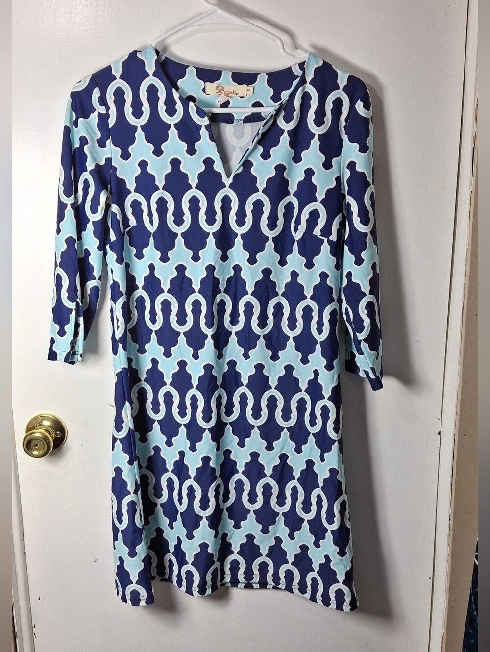 Womens Coastal Grandmillennial Resort Wear Aryeh Shift Dress Size S.